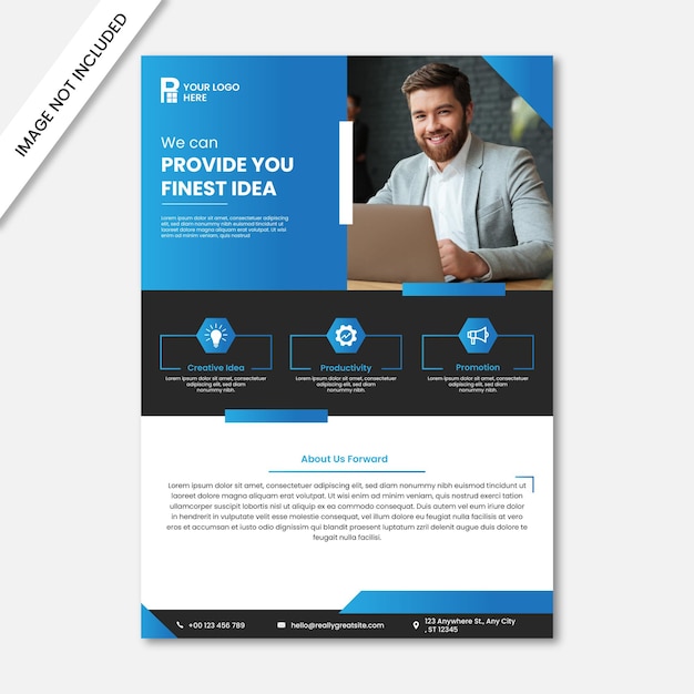 Vertical Business Flyer Design Vector Template