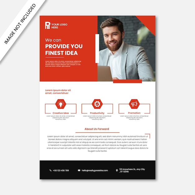 Vertical Business Flyer Design Vector Template