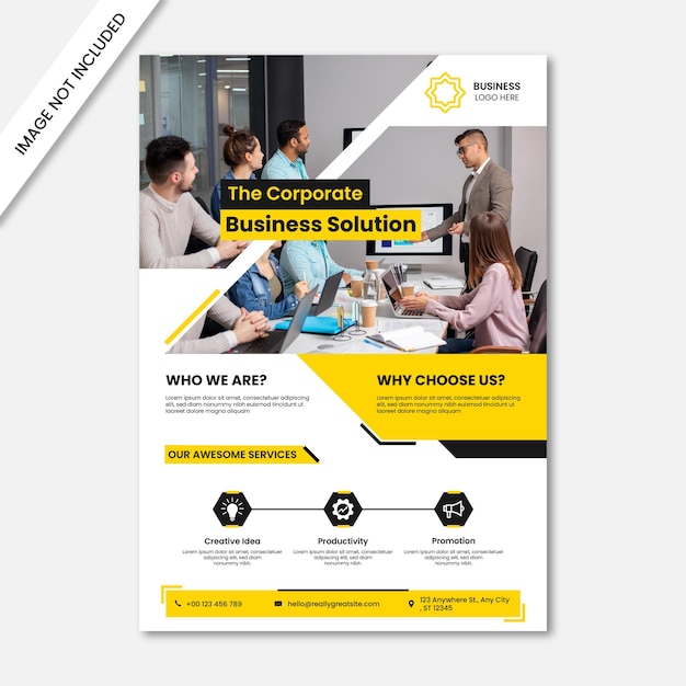 Vertical Business Flyer Design Vector Template