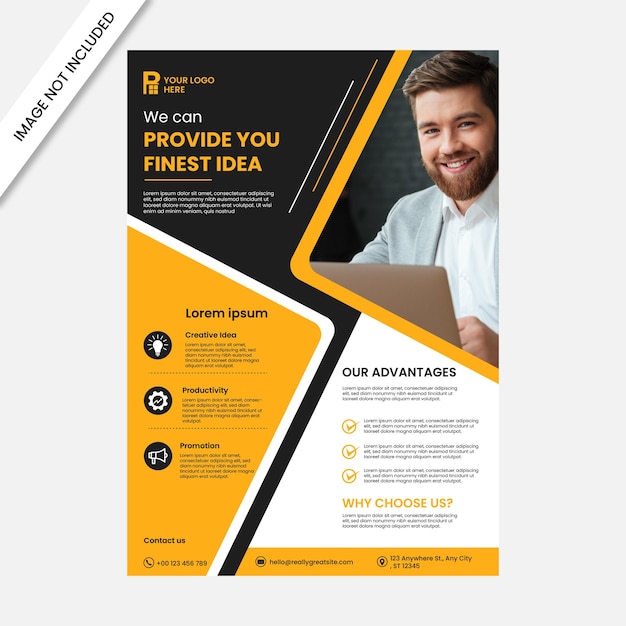 Vertical Business Flyer Design Vector Template