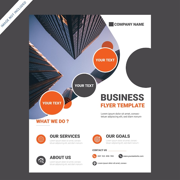 Vector vertical business flyer template in orange and gray