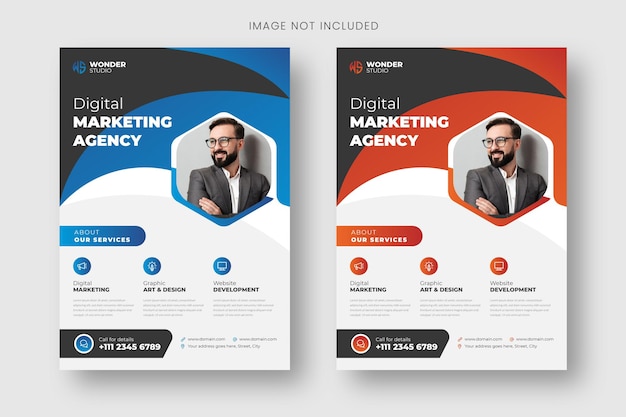 Vertical business flyer template