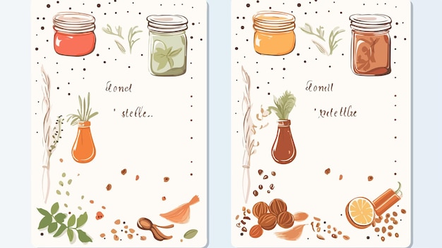 Vector vertical card templates for making notes about cookies