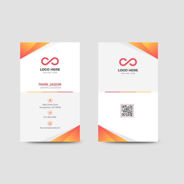 Vertical Corporate Business Card Template