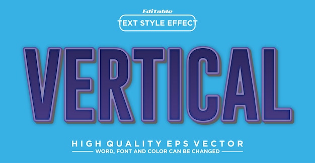 Vertical editable text style effect