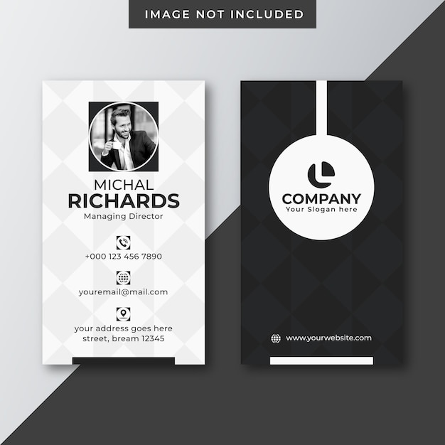 vertical elegant dark business card design template