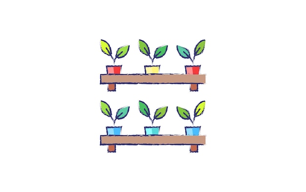 Vertical farming hand drawn illustration