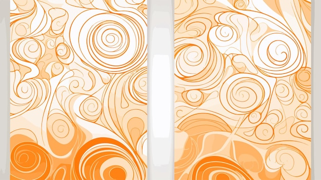 Vector vertical flyers with light orange doodle pattern illustration