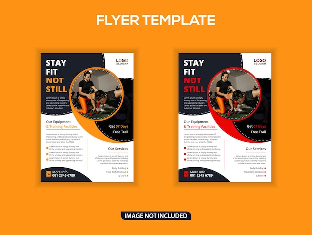 Vertical gym poster template for working out