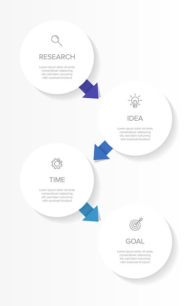 Vertical infographic design with icons and 4 options or steps