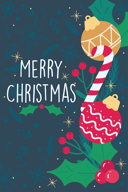 Vertical merry christmas poster Vector