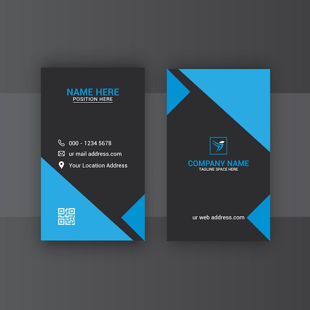 Vertical Modern Business Card Design Template Mockup