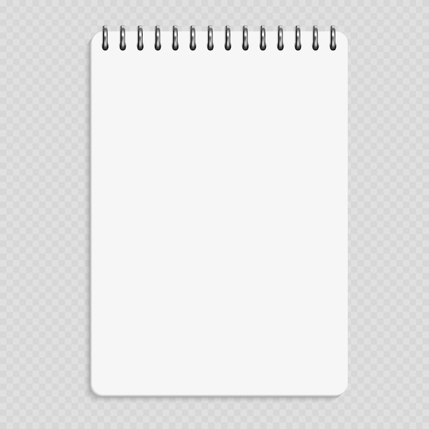 Vertical notebook - clean notepad mockup isolated on transparent background