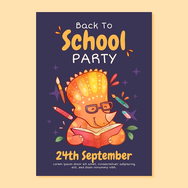 Vertical poster template for back to school season