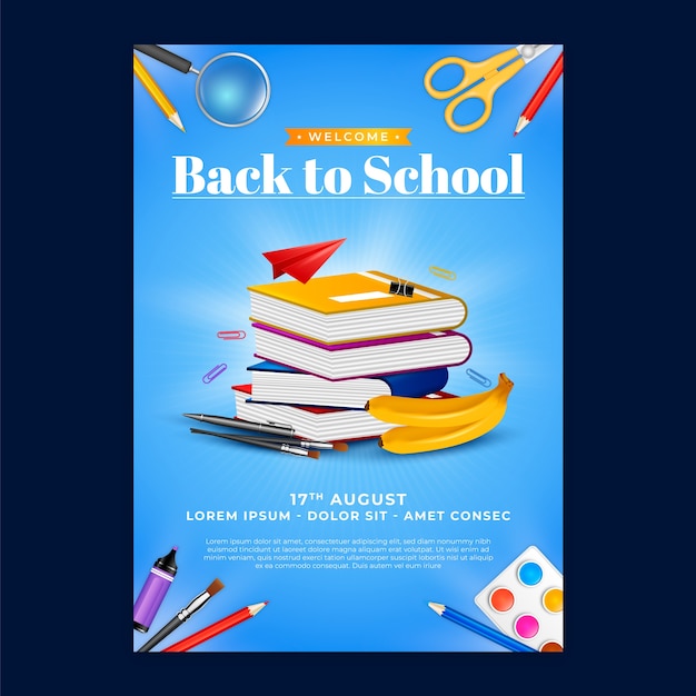 Vertical poster template for back to school season