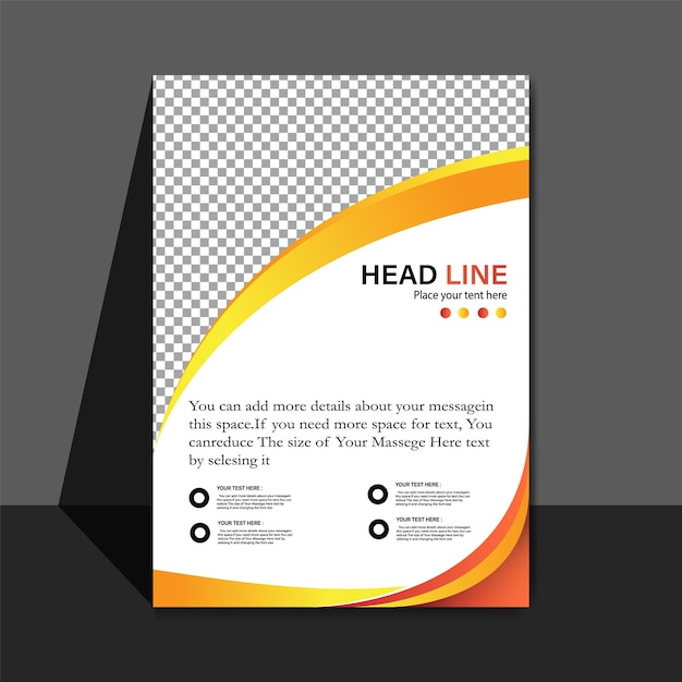 Vertical Red and orange abstract with geometric shape business flyer template for business use