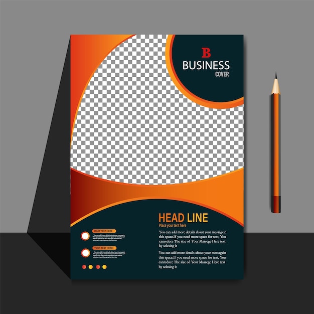 Vertical Red and orange Brochure cover design layout set for business and construction or book flyer