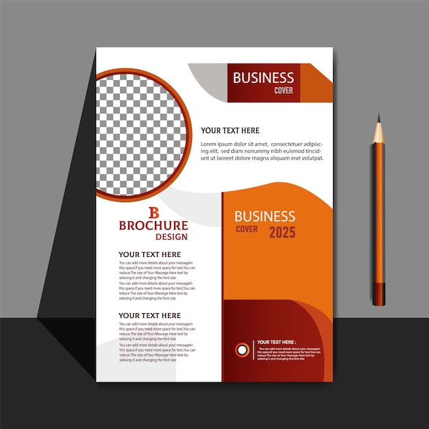 Vertical Red and orange Brochure cover design layout set for business and construction or book flyer