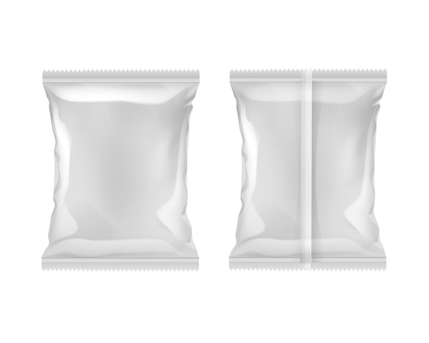 Vertical Sealed Empty Plastic Foil Bag for Package Design Serrated Edges Back