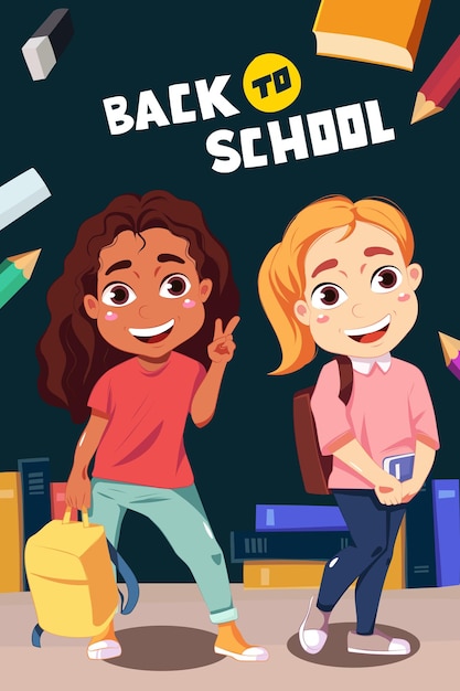 vertical template for back to school season