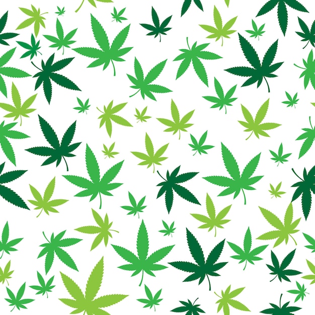 Very beautiful Marijuana leaf, Cannabis leaf seamless pattern design for decorating website.