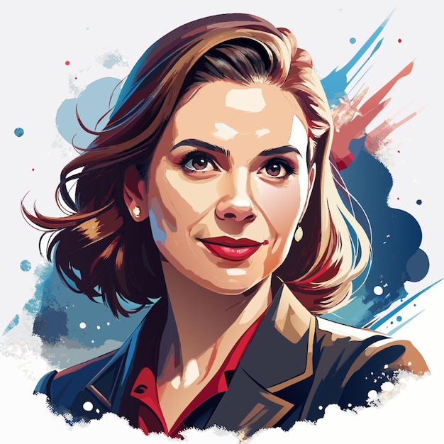 a very cool caricature comic style instagram profile picture of hayley atwell ai artist