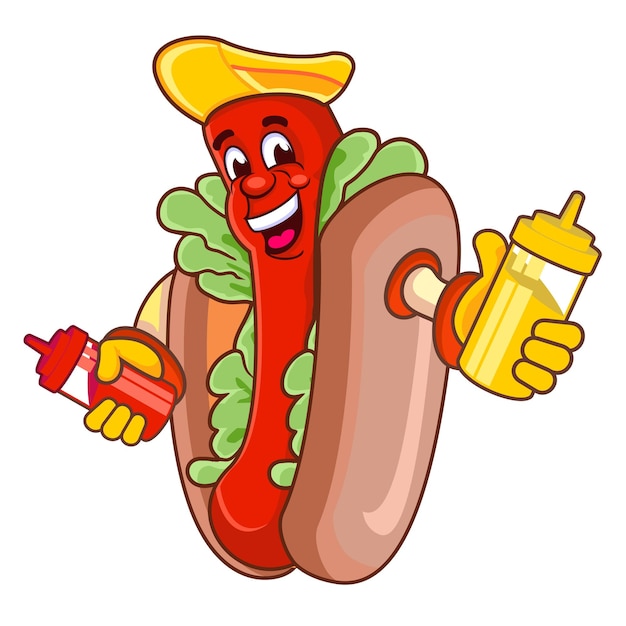 Very cute hot dog mascot