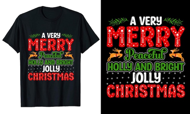 A very Merry Christmas typography Tshirt Design