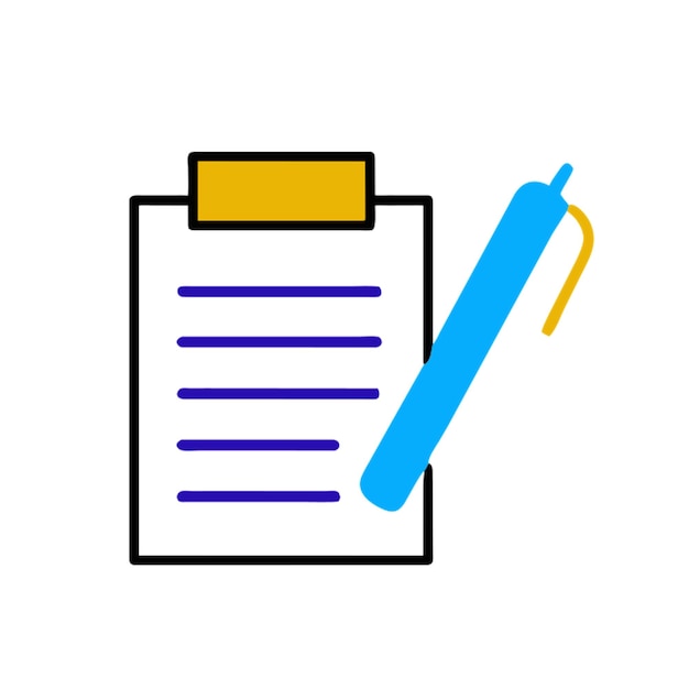 a very minimalist and professional of a planning agenda with a pen icon icon