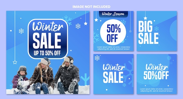 Very nice post template for winter sales can be used for Instagram and other social media