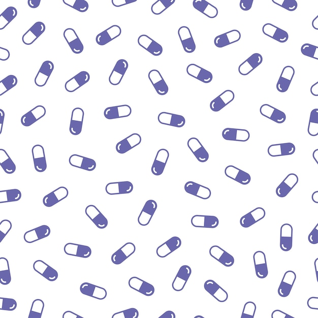 Vector very peri color pills seamless pattern with white background.