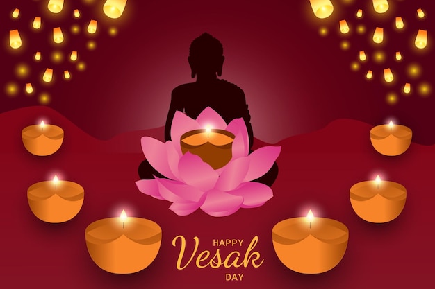 Vesak Day with Lantern Background