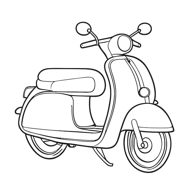 a vespa vector illustration line art