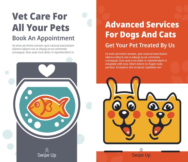 Vet care for all your pets book appointment vector