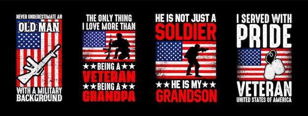 Veteran T shirt Design Bundle Veteran Day shirt Vintage Army Military T shirt design Collection