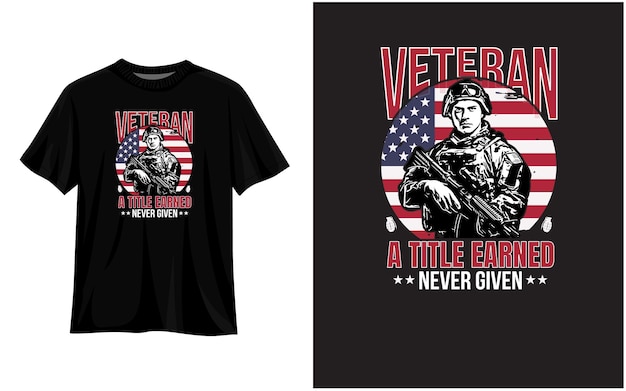 Vector veteran tshirt design