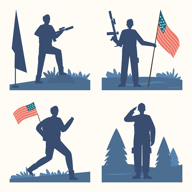 veterance day vector set