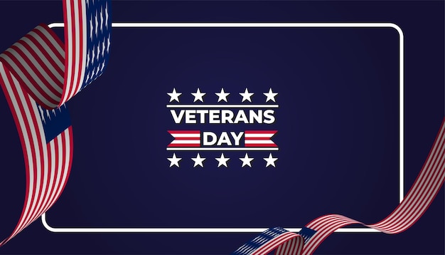 Veterans day background with american flag