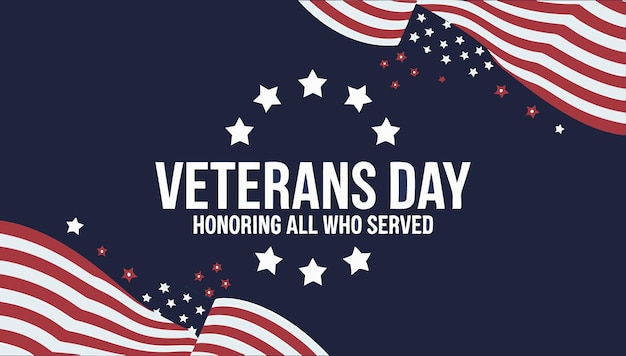 Vector veterans day celebration vector honoring all who served with patriotic design elements