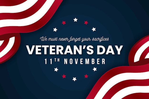 Veterans day concept in flat design