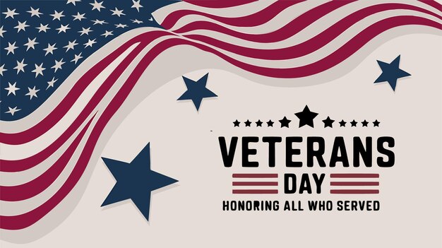 Veterans Day Honoring All Who Served 11th November Tribute Vector Design