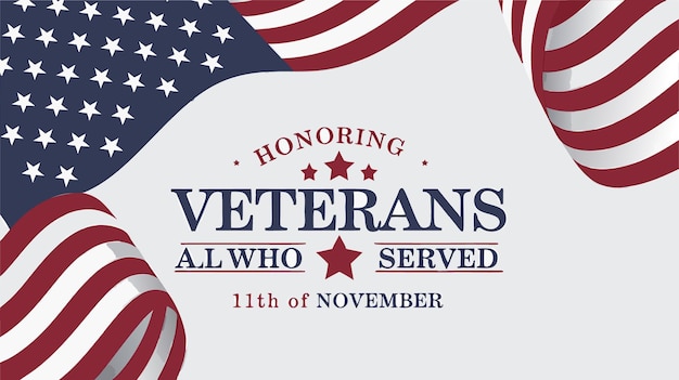 Vector veterans day honoring all who served 11th november tribute vector design