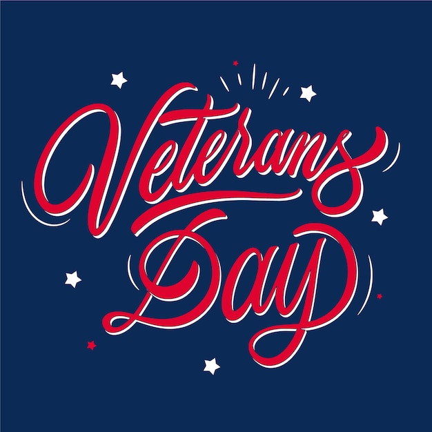 Veterans day lettering design