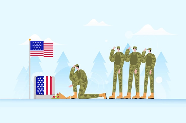 Veterans Day Soldier Vector Illustration