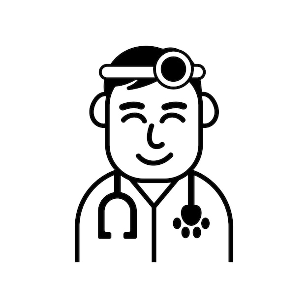 Veterinarian pets doctor vector flat sign symbol