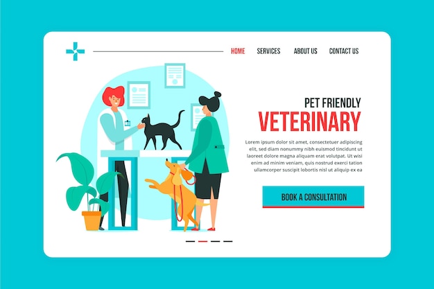 Veterinary landing page template