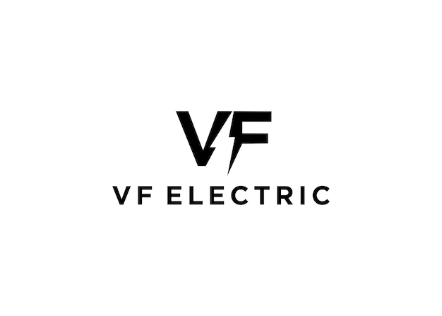 vf electric logo design vector illustration