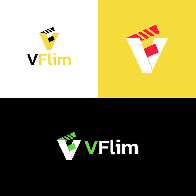 Vflim logo design - flim logo - v logo