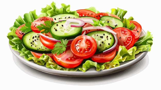 Vibrant 3D Fresh Salad Concept with Isolated Vegetables Professional Food Photography