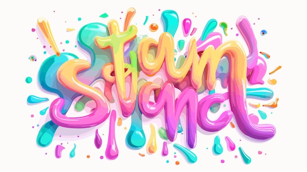 Vector vibrant 3d thank you lettering in colorful design